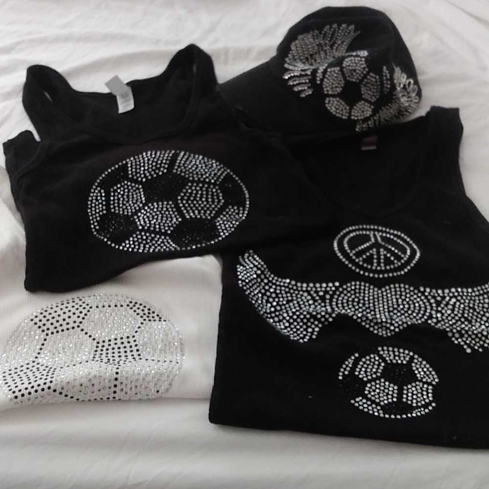 ***TO SOCCER MOMS OUT THERE***Soccer tank tops and cap bundle